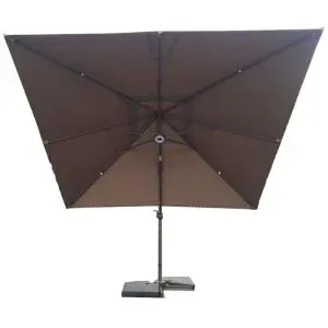 3 X 3M Square Cantilever Parasol Sun Shade Umbrella Brown Canopy, Brown colour ,image 1