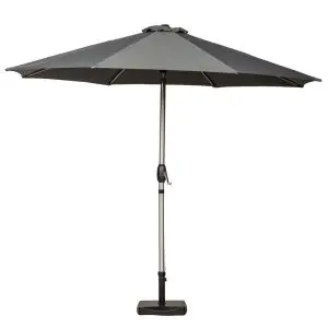 3M Grey Crank And Tilt Parasol Brushed Aluminium Pole, Grey colour ,image 1