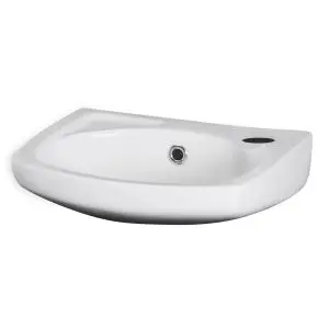 350mm Wall Hung Basin - Nuie NCU832 White, White colour ,image 1
