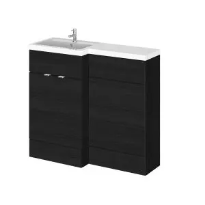 1000mm Left Hand Combination - Hudson Reed CBI626 Charcoal Black, Hacienda Black colour ,image 1