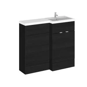 1000mm Right Hand Combination - Hudson Reed CBI627 Charcoal Black, Hacienda Black colour ,image 1