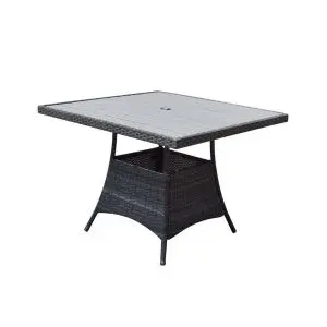 Emily Square Table 100 X 100 With Hdpe Wood Effect Top, Grey colour ,image 1
