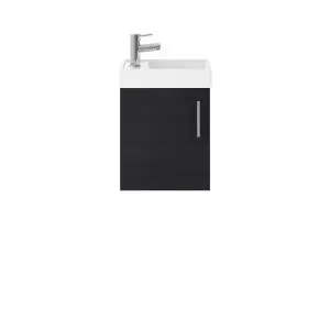 400mm Wall Hung Vanity & Basin - Nuie MIN010 Charcoal Black, Hacienda Black colour ,image 1