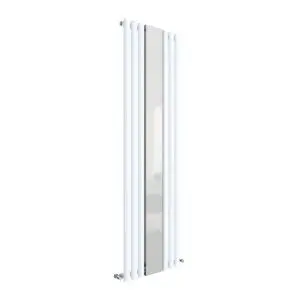 Single Panel Radiator With Mirror 1800 x 499 - Hudson Reed HL330 White High Gloss, White colour ,image 1