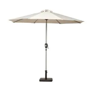 Ivory 2.7M Crank And Tilt Led Strip Parasol (38Mm Pole, 8 Ribs), Neutrals colour ,image 1