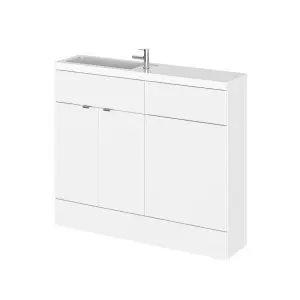 1000mm Combination Vanity & WC Compact - Hudson Reed CBI142 Gloss White, White colour ,image 1