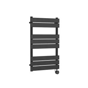 Square Flat Towel Radiator 840x500 - Hudson Reed HL158 Black, Black colour ,image 1