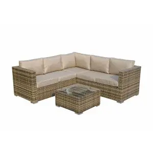 Georgia Corner Sofa With Ice Bucket Mixed Brown, Brown colour ,image 1