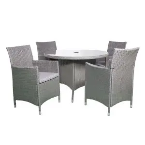 Nevada Grey 4 Seater Kd Round Dining Set, Grey colour ,image 1