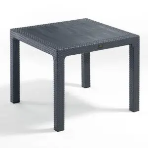 Madrid 900 x 900 Rattan Large Square Dining Table - Anthracite