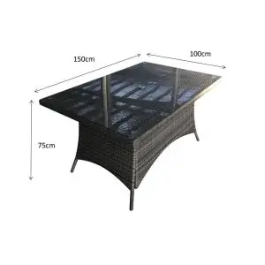 Emily Rectangular Table 150 X 100, Grey colour ,image 1