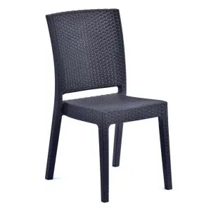 Recycled Madrid 880 x 620 Synthetic Rattan Side Arm Chair - Anthracite