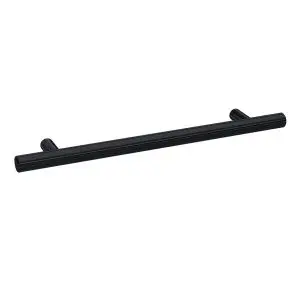 Knurled Bar Handle 160mm - Hudson Reed H021 Matt Black, Black colour ,image 1