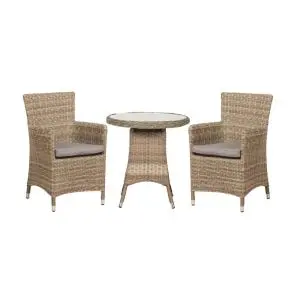 Wentworth Bistro Set - 70Cm Round With 2 Carver Chairs Incl. Weather Shield Cushions, Neutrals colour ,image 1