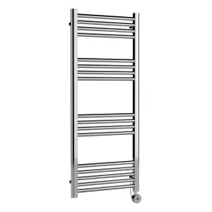 Round Straight Towel Radiator 1200x500 - Hudson Reed MTY360 Chrome, Chrome colour ,image 1