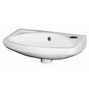 450mm Wall Hung Basin - Nuie NCU842 White, White colour ,image 1
