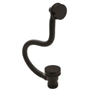 Inset Bath Push Button Waste - Nuie E427E Black, Black colour ,image 1
