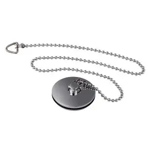 Bath Plug And Chain - Hudson Reed E315 Chrome, Chrome colour ,image 1