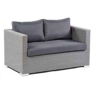 Oasis 2 Seat Rattan Sofa - Grey
