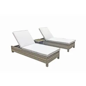 Sarena Sunbeds In Grey Victoria Weave, Grey colour ,image 1