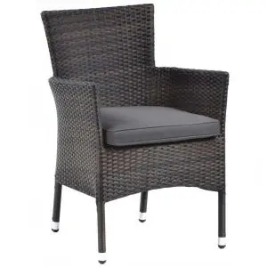 RA Ascot Carver 580  x  820 Rattan Chair with Dark Grey Cushion