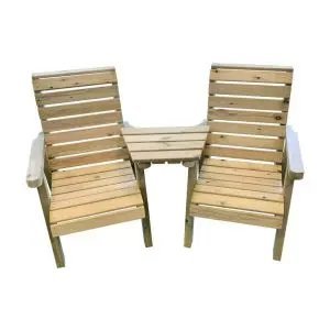 Clover Love Seats With Angled Tray By Churnet Valley, Wood colour ,image 1