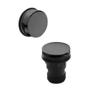 Inset Bath Push Button Waste - Nuie E727E Black, Black colour ,image 1