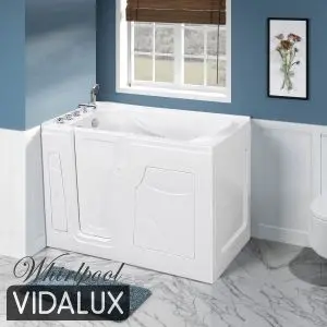 Ashford 1350 Whirlpool & Airspa Easy Access Walk-In Bath, White colour 0