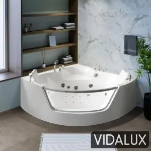 Vidalux WB89 1400 x 1400 Corner Whirlpool & Airspa Bath
