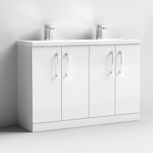 1200mm Floor Standing 4 Door Vanity & Double Basin 2 - Nuie ARN103F 0
