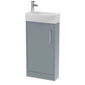 440mm Floor Standing 1 Door Unit & 1TH Basin RH - Hudson Reed JNU2321R Grey, Grey colour 0