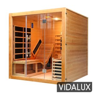 Vidalux 2 - 3 Person 'Relax' Hybrid Bench Sauna With Traditional & FAR Infrared Complete Heat, Hemlock colour ,image 18