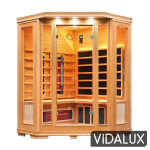Vidalux 3 Person Corner Full Spectrum Infrared Sauna With Complete Heat, Hemlock colour ,image 23