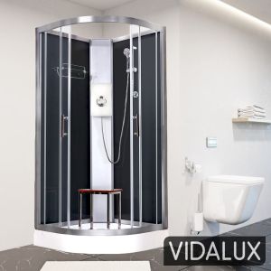 Vidalux Pure E Black 900 x 900 Electric Shower Cabin ,image 1