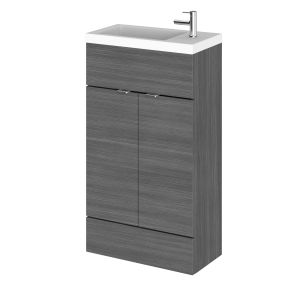 500mm Vanity Unit & Basin - Compact - Hudson Reed CBI522 Anthracite Woodgrain, Brown/Grey colour ,image 1