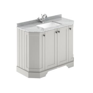 1000mm 4-Door Angled Unit & Marble Top 1TH - Hudson Reed LOF484 Timeless Sand, Grey colour ,image 1