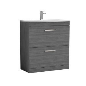 800mm Floor Standing Vanity With Basin 4 - Nuie ATH053G Anthracite Woodgrain, Brown/Grey colour ,image 1