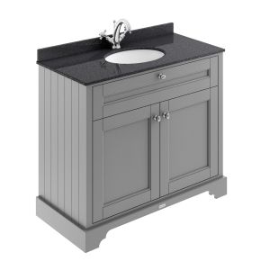 1000mm Cabinet & Marble Top (1TH) - Hudson Reed LOF276 Storm Grey, Grey colour ,image 1