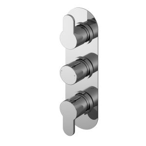 Triple Thermostatic Valve With Diverter - Nuie ARVTR03 Chrome, Chrome colour ,image 1
