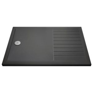 Rectangular Walk-In Shower Tray 1400 x 900 - Hudson Reed TR711490 Grey Slate, Grey colour ,image 1