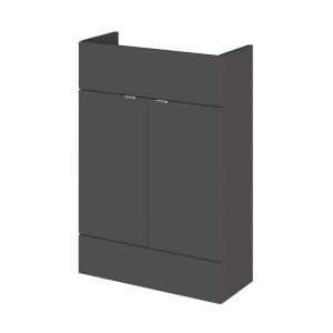 Fusion Gloss Grey 600mm Vanity Unit - Compact, Grey Gloss colour ,image 3