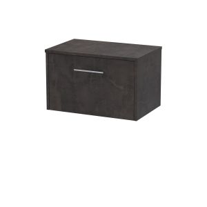 600mm Wall Hung 1 Drawer Vanity & Worktop - Hudson Reed JNU2622W Brown, Brown colour ,image 1