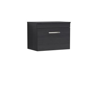 600mm Wall Hung Vanity With Worktop - Nuie ATH040W Charcoal Black, Hacienda Black colour ,image 1