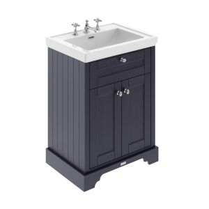 600mm 2-Door Vanity & Classic Basin 3TH - Hudson Reed LOF334 Blue, Blue colour ,image 1