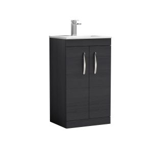 500mm Floor Standing Vanity With Basin 2 - Nuie ATH005B Charcoal Black, Hacienda Black colour ,image 1