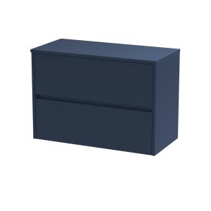 800mm Wall Hung 2-Drawer Unit & Worktop - Nuie HAV2906W Blue, Blue colour ,image 1