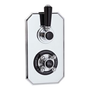 Twin Concealed Shower Valve With Diverter - Hudson Reed BTSVT004 Chrome, Black/Chrome colour ,image 1