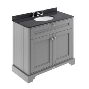 1000mm Cabinet & Marble Top (3TH) - Hudson Reed LOF279 Storm Grey, Grey colour ,image 1