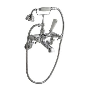 Hudson Reed Wall Mounted Bath Shower Mixer BC304DXWM, Chrome & White colour ,image 2
