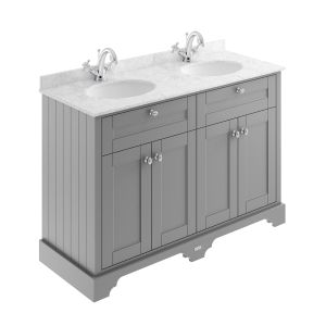 1200mm Cabinet & Double Marble Top (1TH) - Hudson Reed LOF265 Storm Grey, Grey colour ,image 1